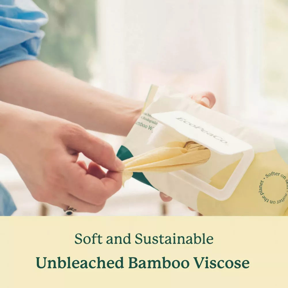 Pack of Unbleached Bamboo Baby Wipes